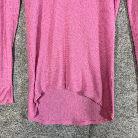 Pure Cashmere Pink Sweater Women’s 100% Cashmere Long Sleeve Hi-Low Hem Size M - Picture 4 of 12